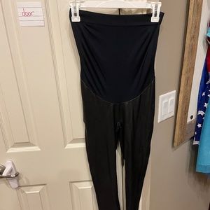 Spanx Mama Faux Leather Maternity Leggings
